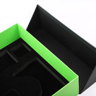 Esponja modificada para requisitos particulares cartulina verde negra de lujo del recorte del cuero de la PU de las cajas de regalo de la puerta doble