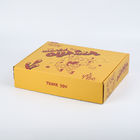 Caja amarilla de empaquetado de la entrega de la pizza de las cajas acanaladas del anuncio publicitario de la cartulina