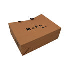 Bolsos de compras de papel personalizados de Brown del papel del arte con la mercancía de la cinta