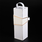 Caja de empaquetado de empaquetado de lujo ULTRAVIOLETA de la cartulina de la caja de regalo de la botella de vino de la manija del champán plano de la ginebra