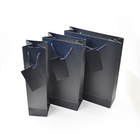 Bolso de mano azul de papel de cobre de 3 minutos para paquetes de regalo de lujo