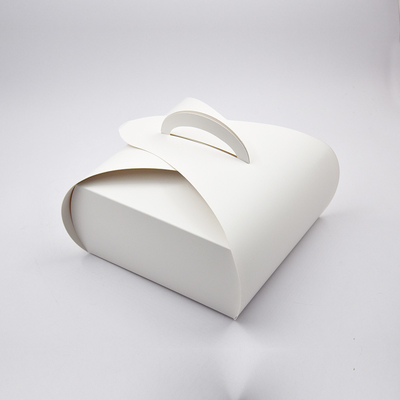 comprar Caja de pastel blanca ligera y personalizada con manija Caja de embalaje de alimentos online manufacture