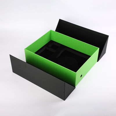 comprar Esponja modificada para requisitos particulares cartulina verde negra de lujo del recorte del cuero de la PU de las cajas de regalo de la puerta doble online manufacture