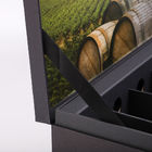 Papel negro rígido de Tailered con la caja de empaquetado del vino de la botella de la textura 6 con el parte movible de la cartulina