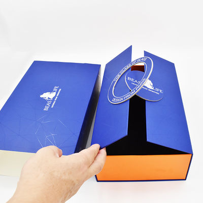 comprar Caja de regalo plegable azul de la botella de vino del imán dos con la estructura de una pieza del parte movible online manufacture
