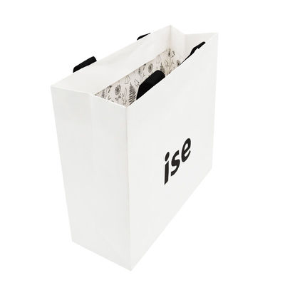 comprar Bolso que hace compras de papel de lujo amistoso de Eco 200gram C2S de los lados de Crepack dos con la manija de seda de la cinta online manufacture
