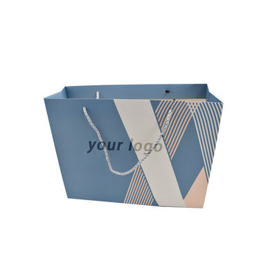 comprar Bolsos que hacen compras de papel de encargo azules de papel del arte pequeños con la cinta online manufacture
