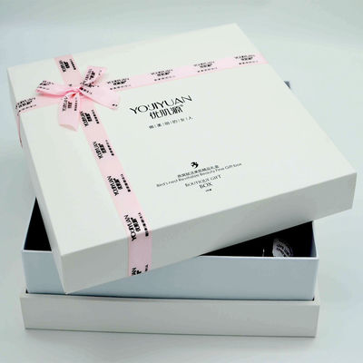 comprar cajas de regalo de lujo blancas 300g caja de empaquetado del cuidado personal del MDF Skincare de los 30cm de los x 30cm con la cinta online manufacture