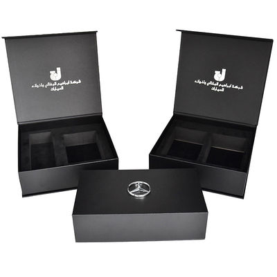 comprar Negro de encargo magnético rígido de cuero del papel de embalaje de la caja de regalo de la PU con EVA Inlay Metal Logo online manufacture