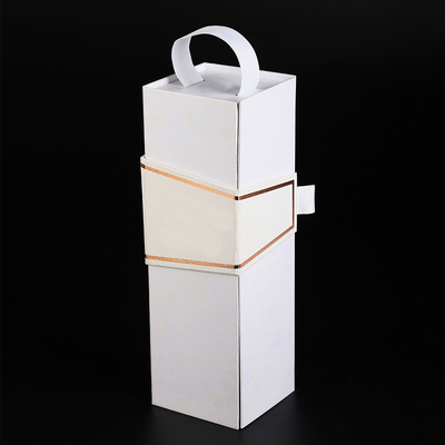 comprar Caja de empaquetado de empaquetado de lujo ULTRAVIOLETA de la cartulina de la caja de regalo de la botella de vino de la manija del champán plano de la ginebra online manufacture