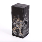 Caja magnética rígida decorativa de la botella de vino del alcohol de la vodka de la botella de la hoja de plata de la caja de regalo sola