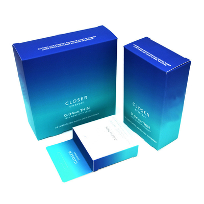 comprar En offset la impresión del empaquetado cosmético encajona Crepack que la suave al tacto de una pieza plegable laminó la caja de color de papel del condón online manufacture