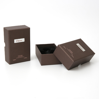 Tapa y base dos pedazos de regalo de las cajas del papel de Brown de lujo con la impresión ULTRAVIOLETA del perfume