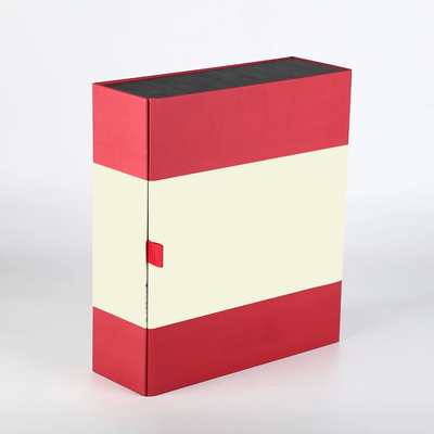 Caja de regalo de botella de vino de cierre magnético personalizable