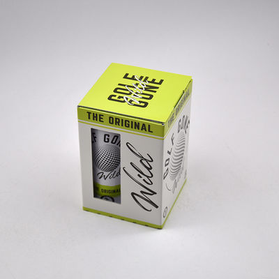 Caja de regalo de pelotas de golf personalizadas de alta gama con logotipo impreso, ventana transparente y cartón reciclado para embalaje de tendencia de moda