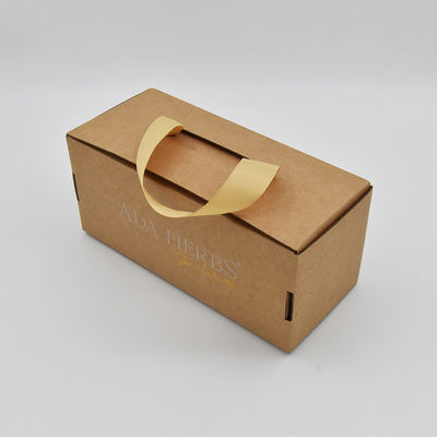 Kraft blanco acanaló el anuncio publicitario encajona la caja de zapatos plegable de Artpaper con Carry Handle