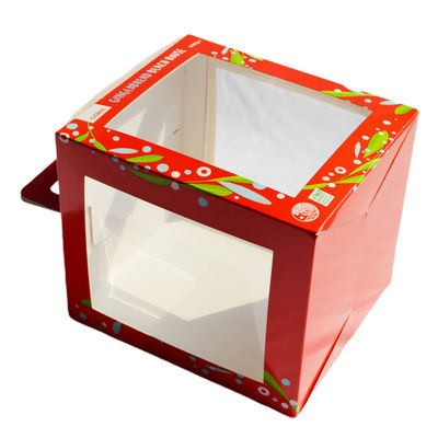 Caja de ventana clara de la torta del ODM que empaqueta el PVC impreso de encargo plegable de Artpaper de la manija