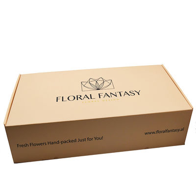 El anuncio publicitario acanalado de la caja encajona las cajas de envío y la caja acanalada de la flor