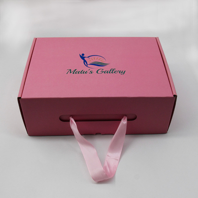Caja acanalada plegable del anuncio publicitario del envío de la mano de la cinta para el empaquetado de las camisetas de los zapatos